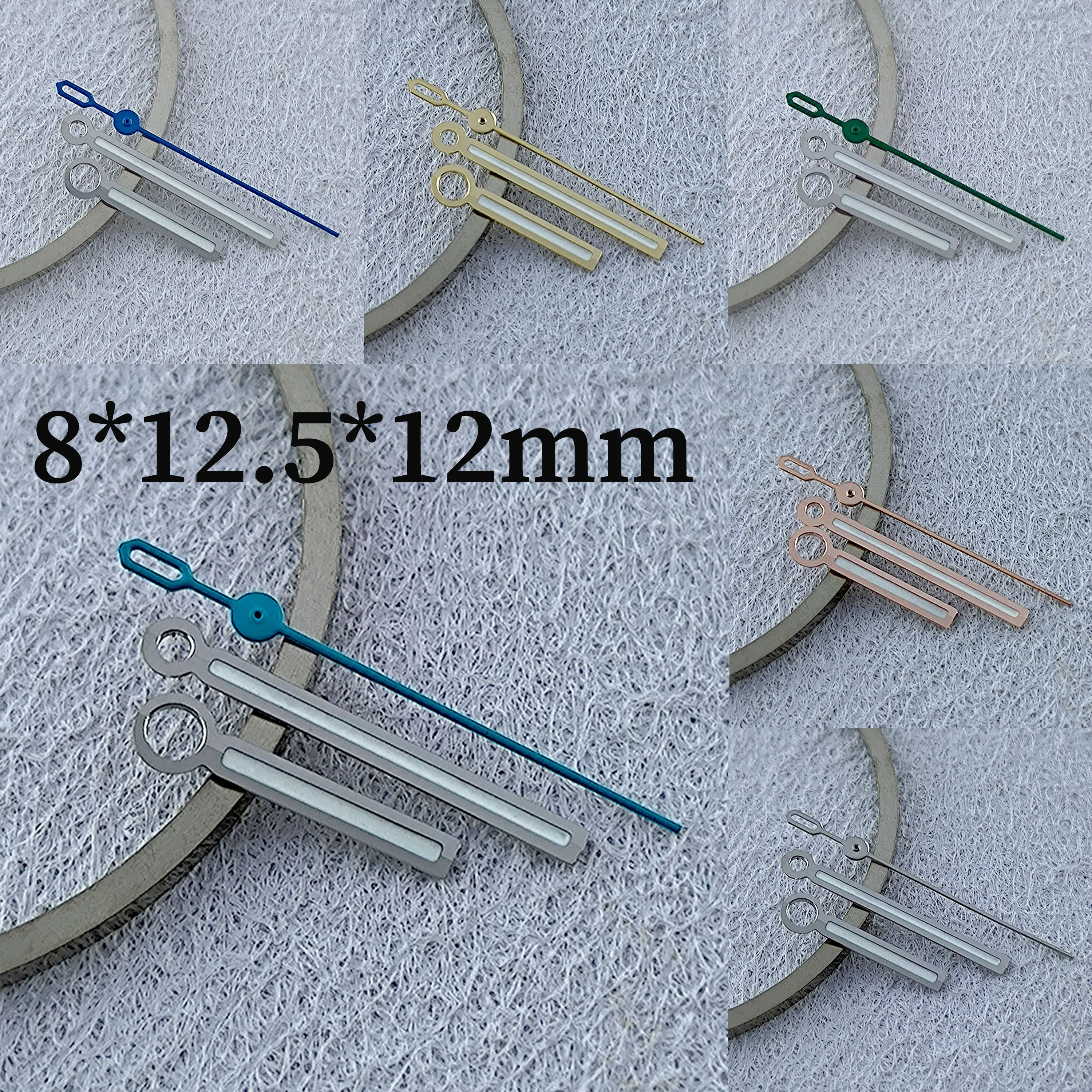 NH35-Uhrzeiger, Uhrenzeiger, blau leuchtend, 8 x 12,5 x 12 mm, geeignet für NH35 NH36 Uhrwerk, Uhrenzubehör