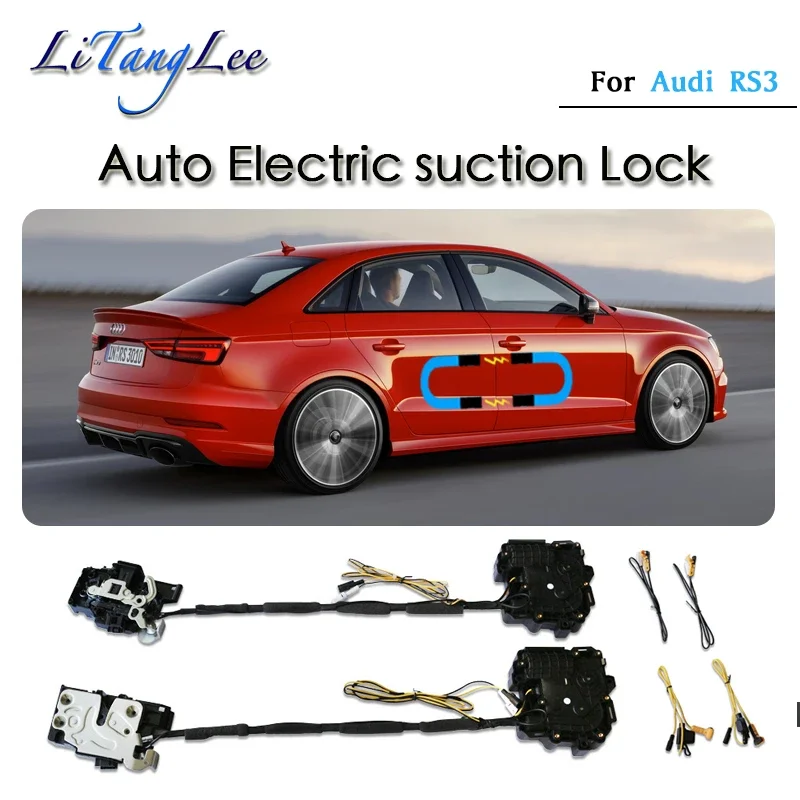 For Audi RS3 2016~2024 Car Soft Close Door Latch Pass Lock Actuator Auto Electric Absorption Suction Silence Closer