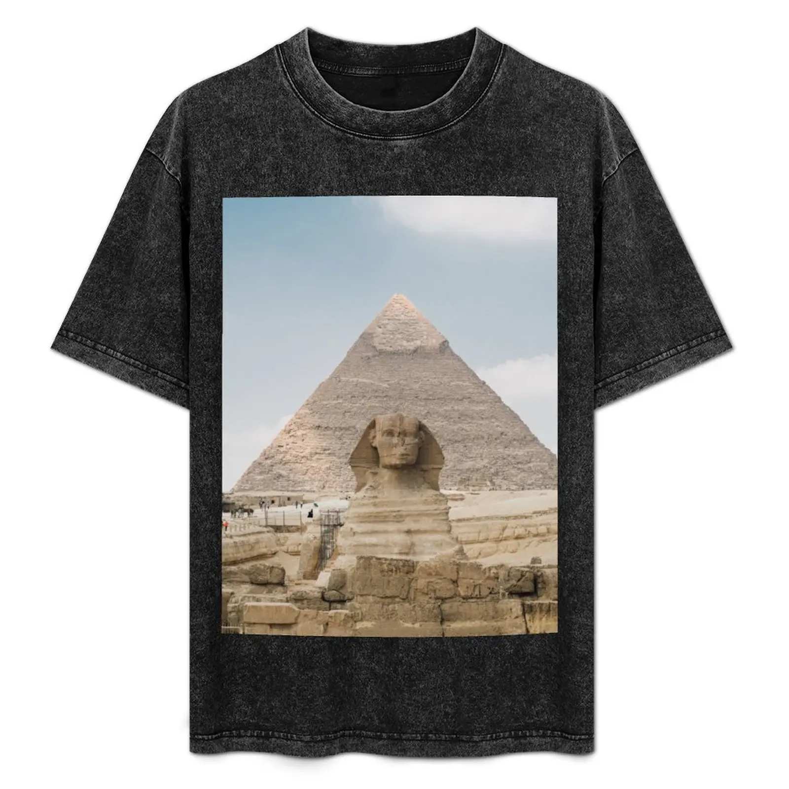 The Sphinx and the Great Pyramid of Giza T-Shirt cotton graphic tees vintage graphic tee mens graphic t-shirts anime