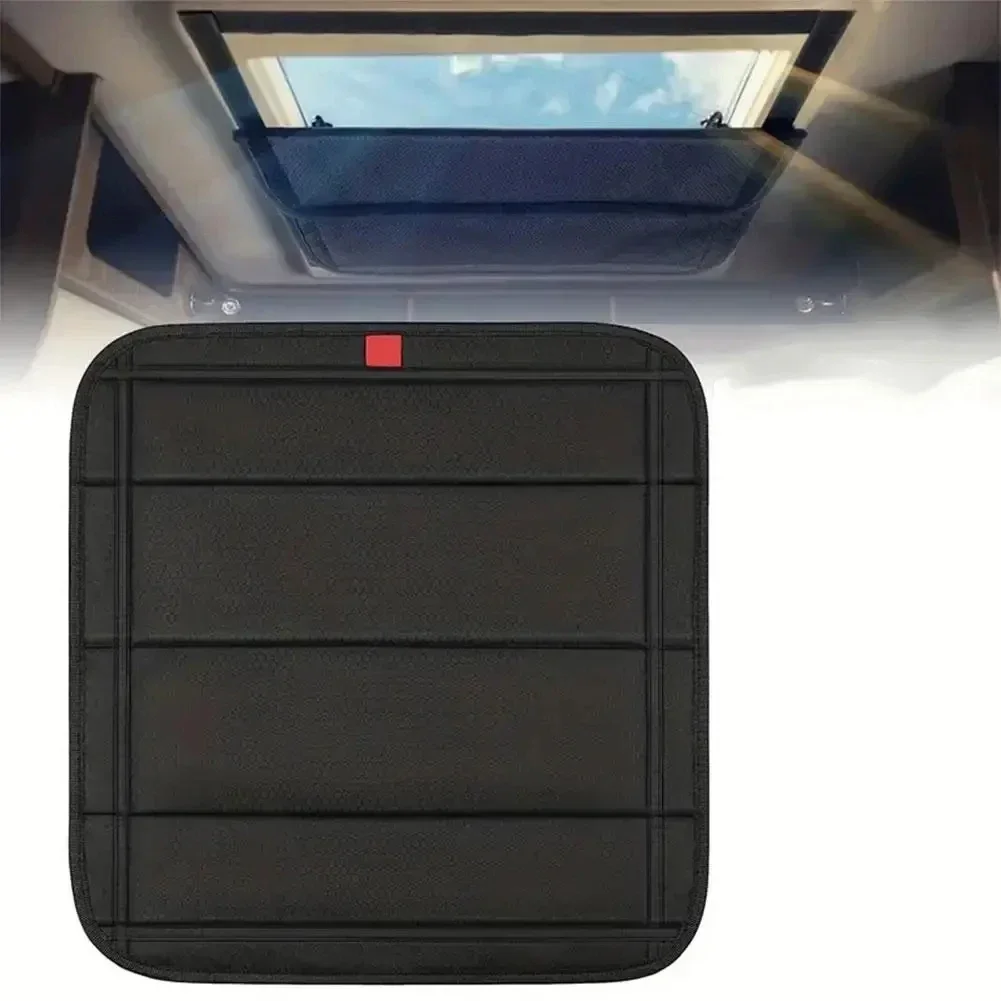 Shading Pad Sunshade RV Skylight Sunshade 41*41cm Aluminum Film Black Foldable RV Roof Reflective Shading Pad New