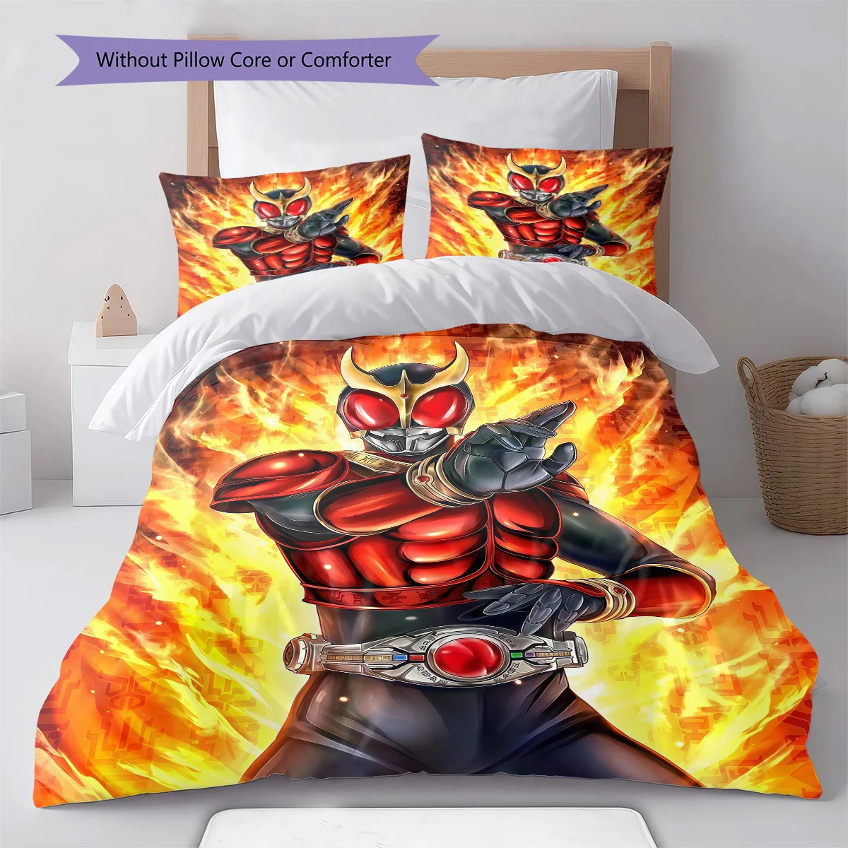 Kamen Rider Group Characters Bedding Set Anime Duvet Cover Polyester Soft Comforter Twin Queen King -QJY
