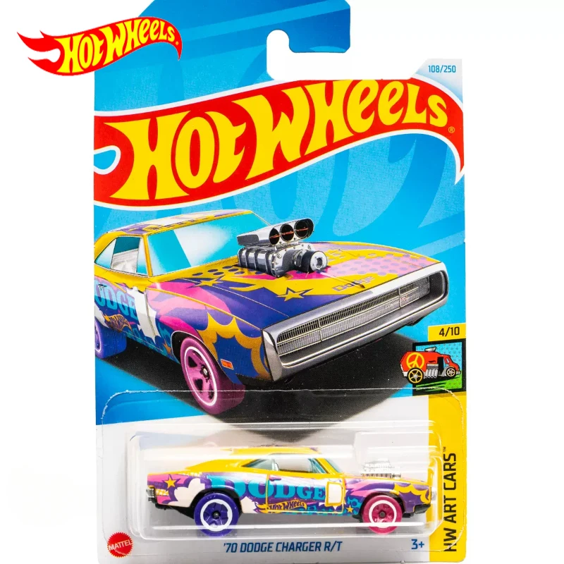 2024E oryginalny samochód Hot Wheels 70 Dodge Charger R/T zabawki dla chłopców 1/64 odlewany Model pojazdu Carro kolekcja Juguetes prezent