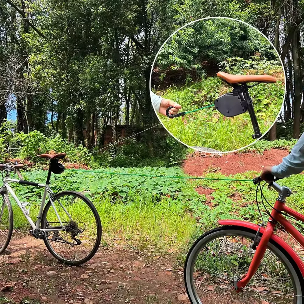Flexibles Fahrrad-Abschleppseil für Mountainbikes, Eltern-Kind-Zugband, Outdoor-Fahrradanhänger-System mit automatischem Schrumpfdesign – Detail 10