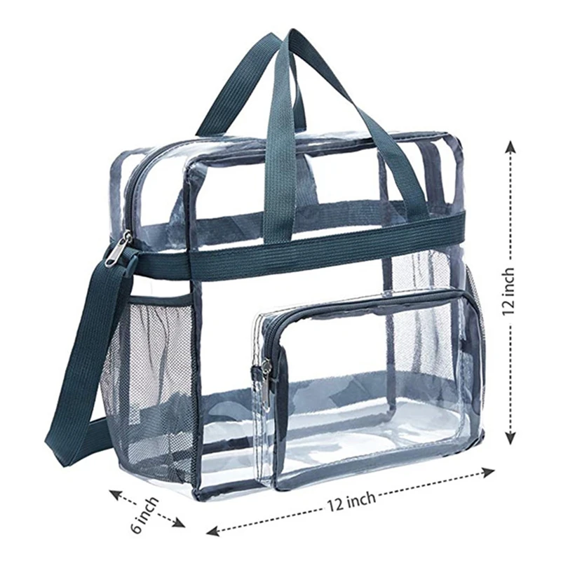 1pc Transparent PVC Handheld Travelling Wash Bag Portable Large Capacity Organiser Handbag Tote Shopping Bag