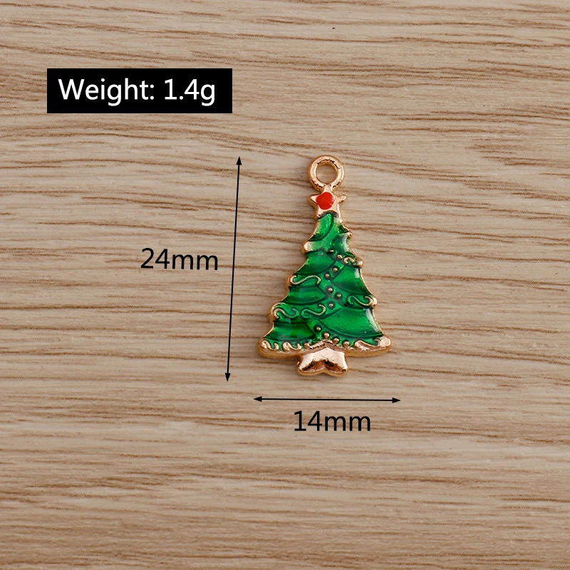 10 Stück Niedliche Weihnachtsanhänger aus Emaille: Weihnachtsmann, Handschuhe, Baum, Hirsch - Anhänger für Schmuckherstellung, Halsketten, Ohrringe, DIY-Geschenke – Detail 31