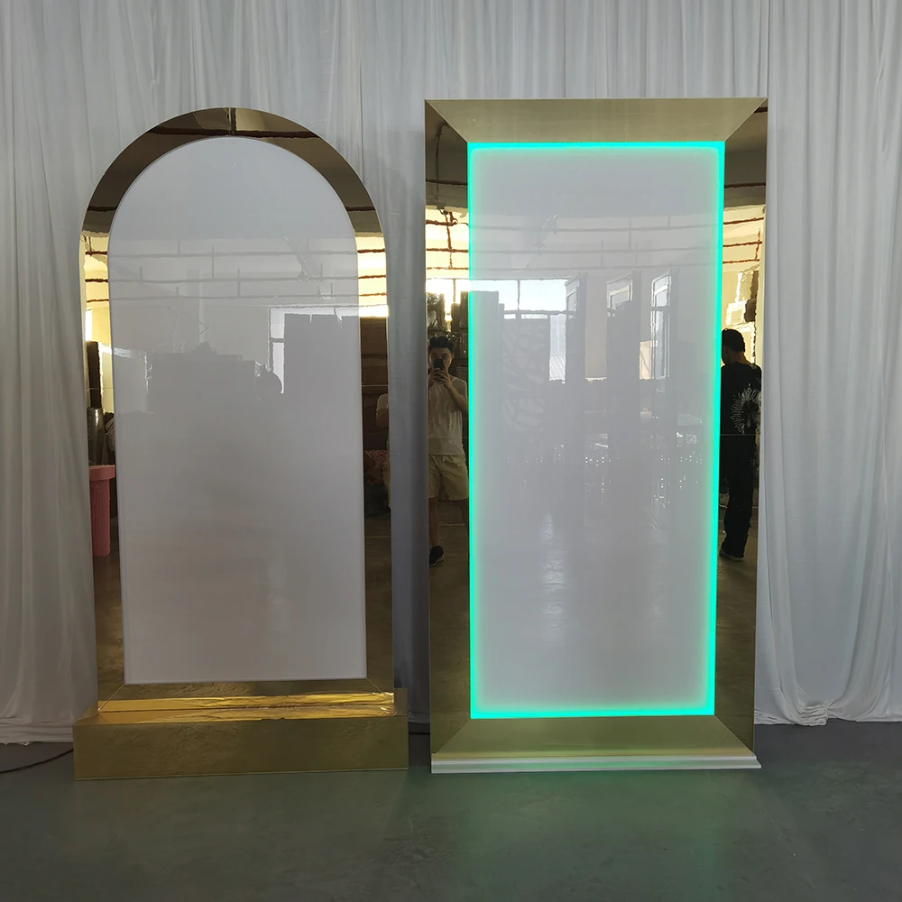 Factory Customized Acrylic PVC wedding background With LED Light Decoration Display Stand