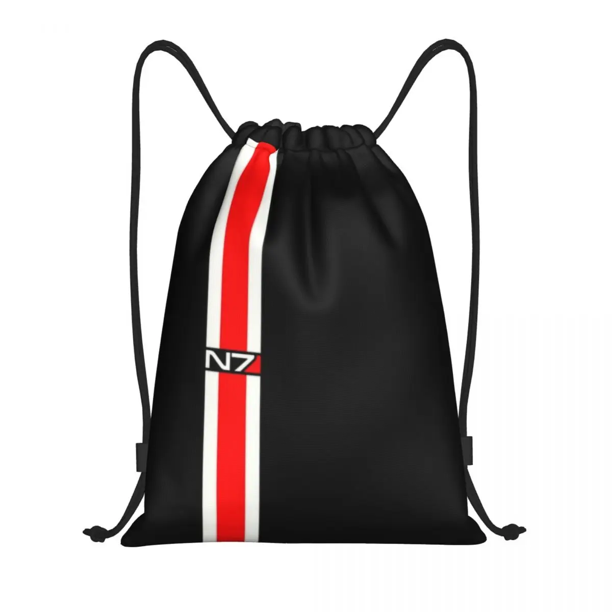 Mass Effect N7 Drawstring Bag Homens Mulheres Dobrável Sports Gym Sackpack Systems Alliance Militar Video Game Training Mochilas