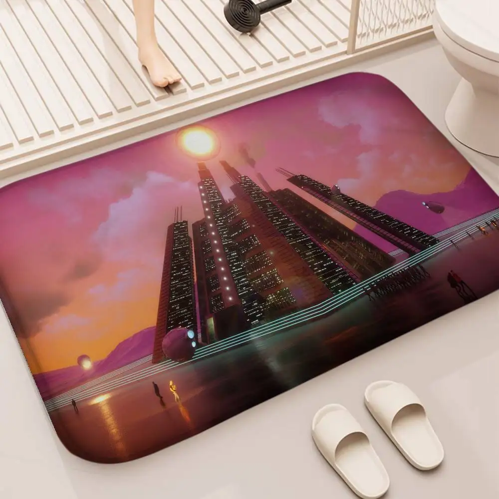 

Панк неоновый уличный напольный коврик с принтом, большие ковры для комнаты и спальни, противоскользящие дверные коврики для ванной комнаты, маленькие ковры