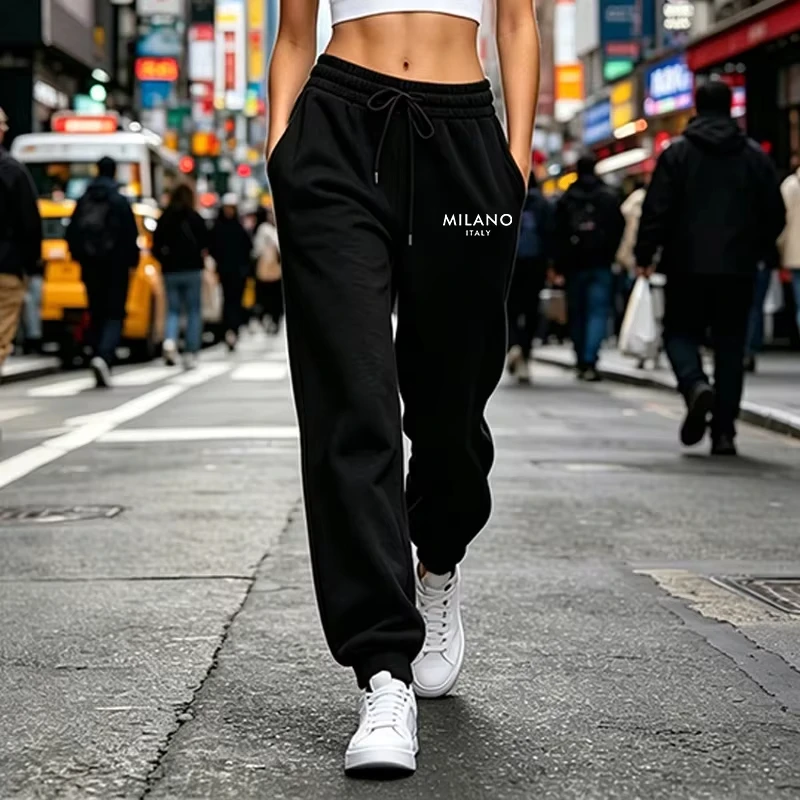 2026 Womens Sweatpants Printing Casual Pants Outdoors Sports Jogging Woman Trousers Fashion Running Pants Versatile Streetwear