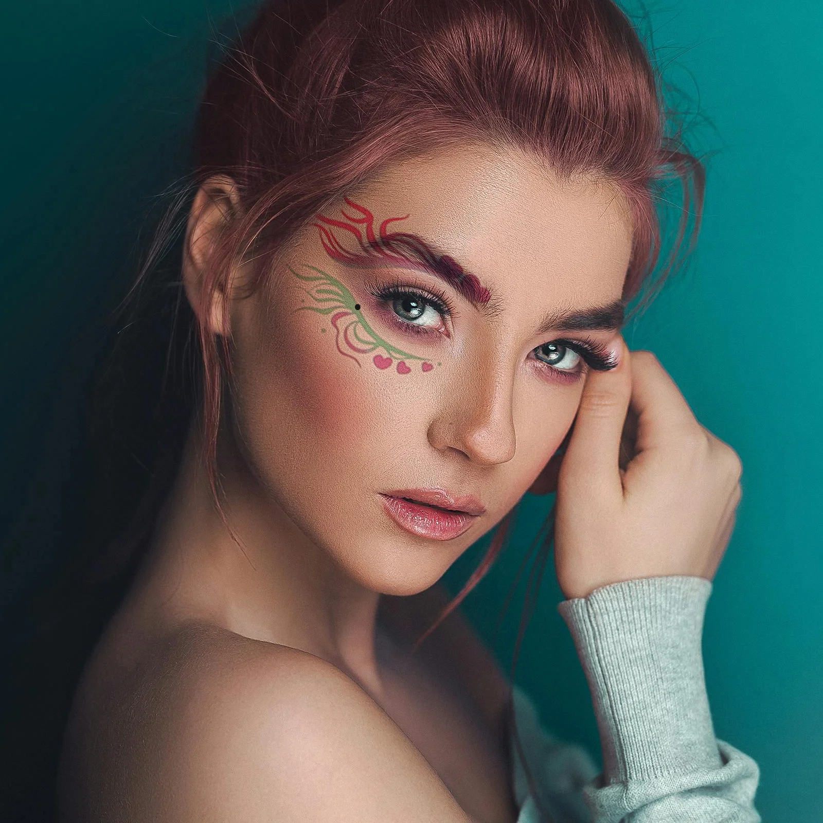 

10 Sheets Eye Tattoo Stickers Creative Makeup Patch Eyeshadow Face Decals for Women Halloween Pvc