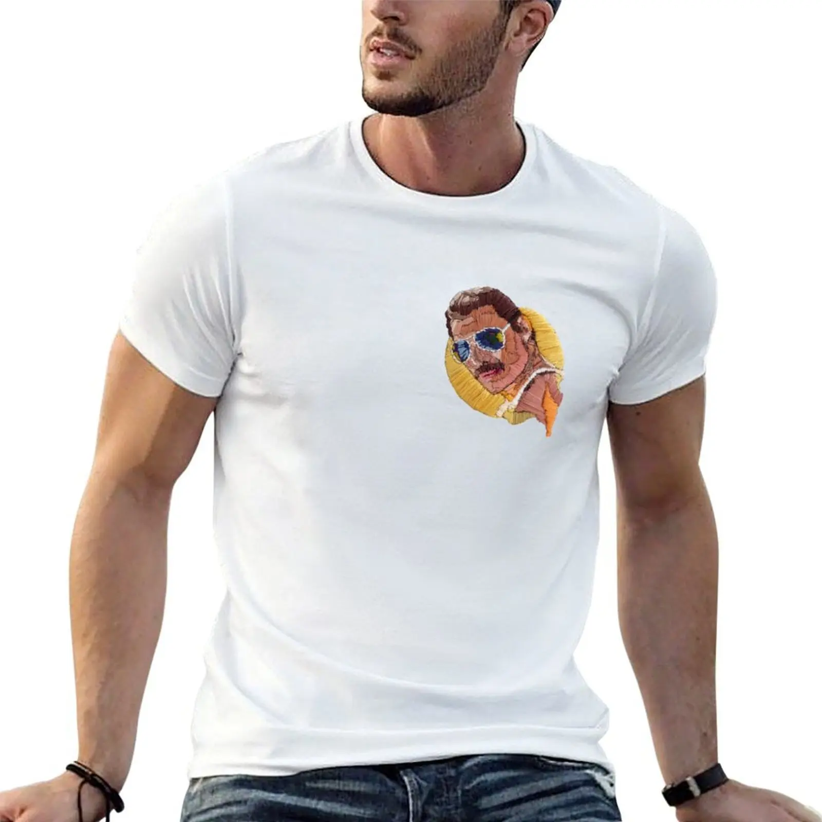 Fred Embroidery T-Shirt Blouse plus size tops t shirts for men