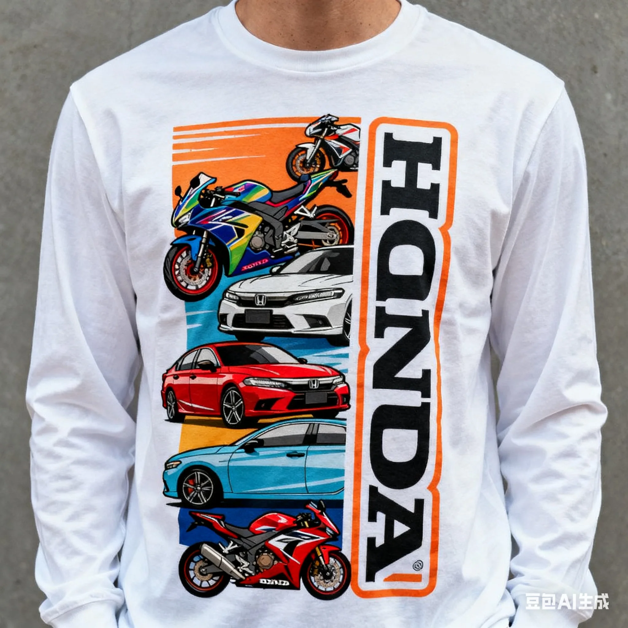 تي شيرت مطبوع عليه شعار Honda Shirt، تي شيرت رياضي مريح وقابل للتنفس لسباق الدراجات النارية للرجال والنساء #1