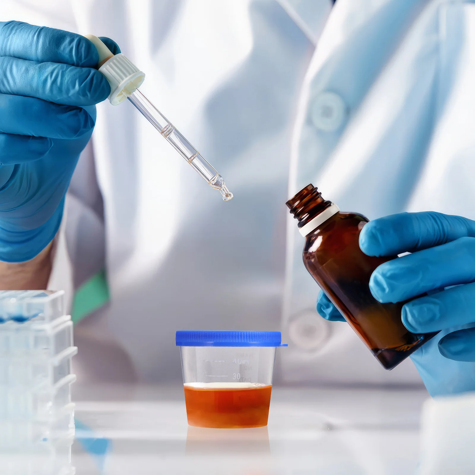 

30pcs 40ML Sputum Sample Cups Disposable Specimen Containers for Urine Pregnancy PH Test Sterile Collection Cup Random Color