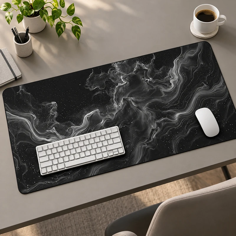 Mouse Pad Black Grey Smoke Abstract Gamer XL New Home Mousepad XXL MousePads Office Soft Natural Rubber Desktop Mouse Pad