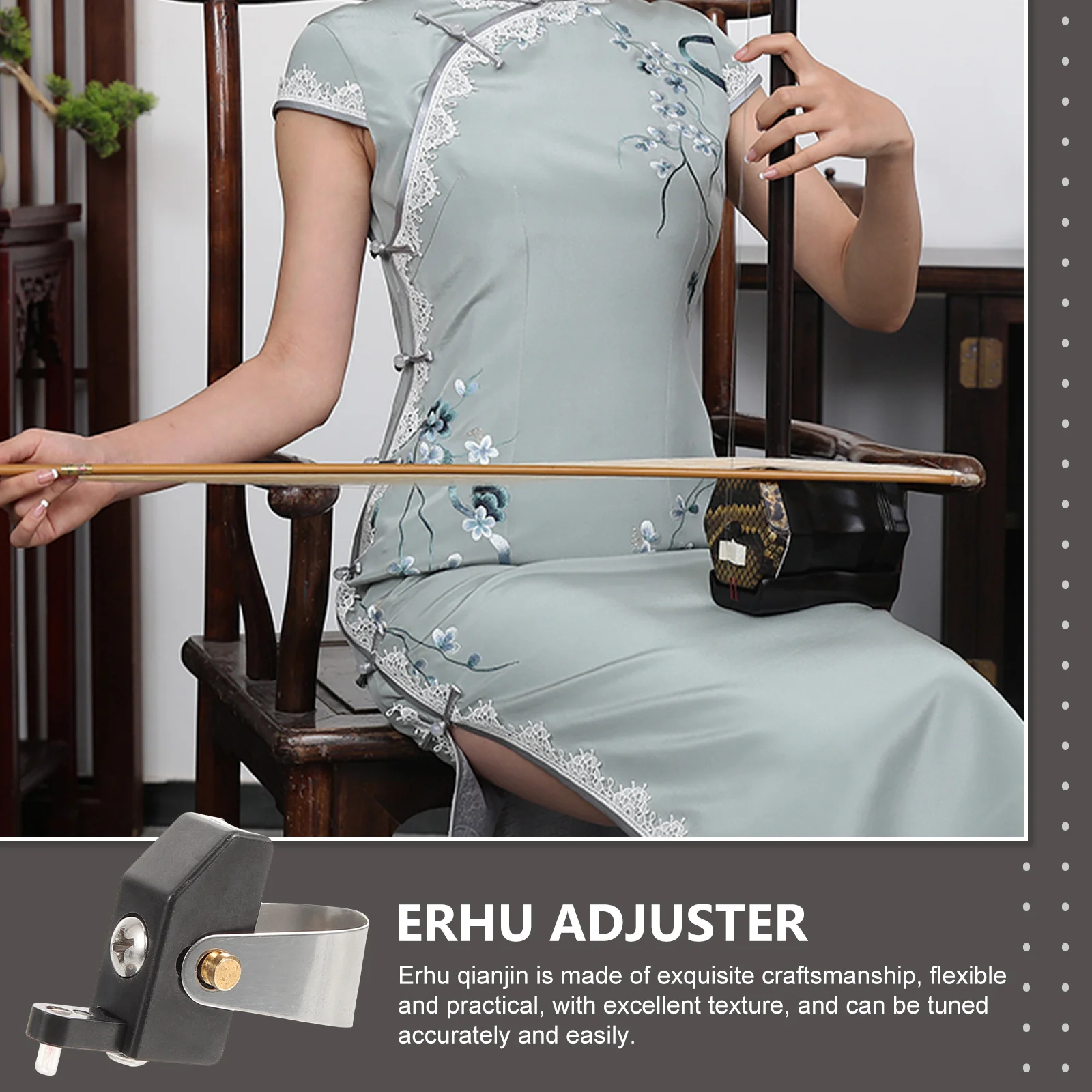 

Erhu Qianjin Stainless Steel String Adjuster Professional Fine Tuner Replacement Part Durable Practical Erhu Parts Accurate