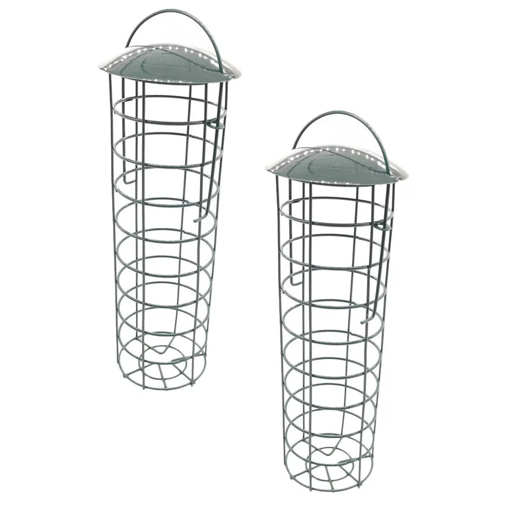 

2Pcs Hanging Bird Feeder Iron Outdoor Garden Bird Food Container Parrot Feeding Tool Birds Feed Container Parrot Feeding Tool