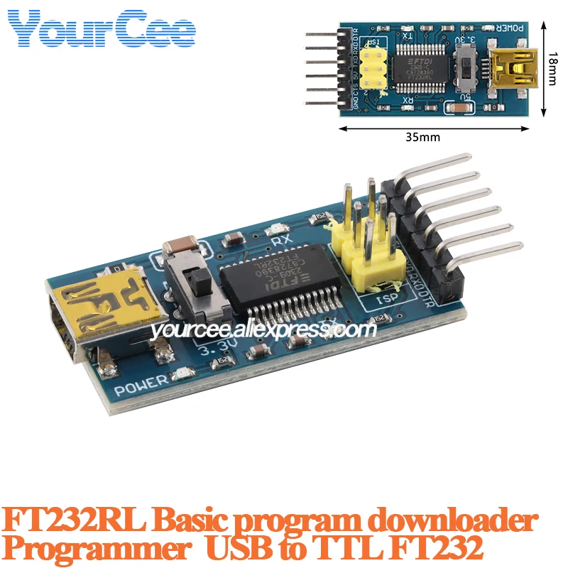 USB to TTL Serial Conversion Board Module FT232RL FT232BL CH340A CH340E CH340G PL2303HXD Downloader Burner Brush Programmer - view 4