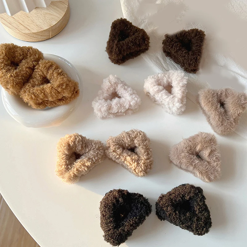 2pcs Cute Cat Ear Plush Hair Clip Small Fluffy Hair Claw Lovely Women Hairpin Fashion Headwear For Girls Hair Accessories
