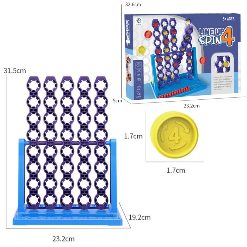 3d girando quatro em uma fileira tabuleiro de xadrez vertical azul vertical conectar damas para família e crianças jogo de tabuleiro estratégia