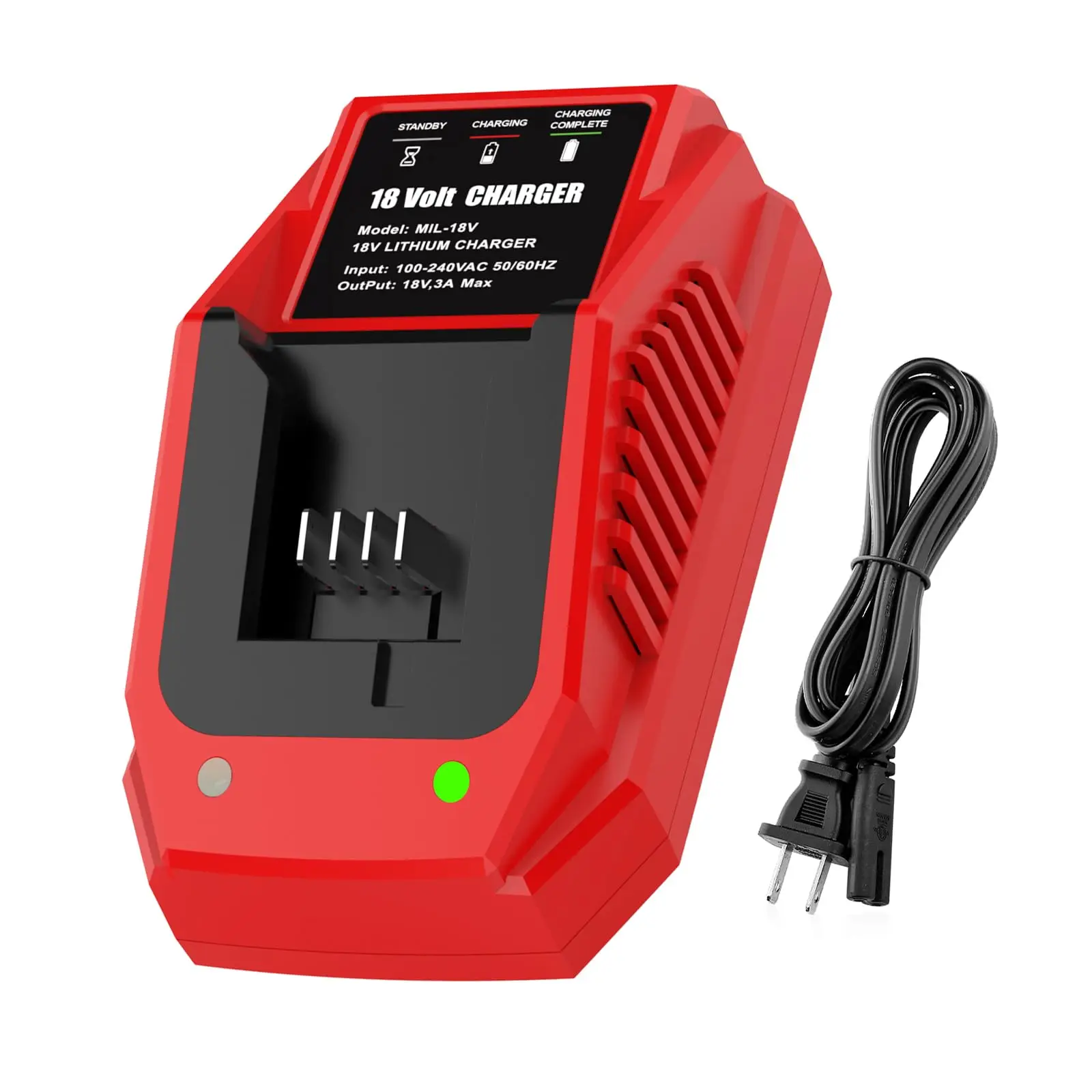 Victpower 18V 3A Fasr Charger Station Replacement for Milwaukee Battery Charger Compatible with MIL 18V Lithium Battery