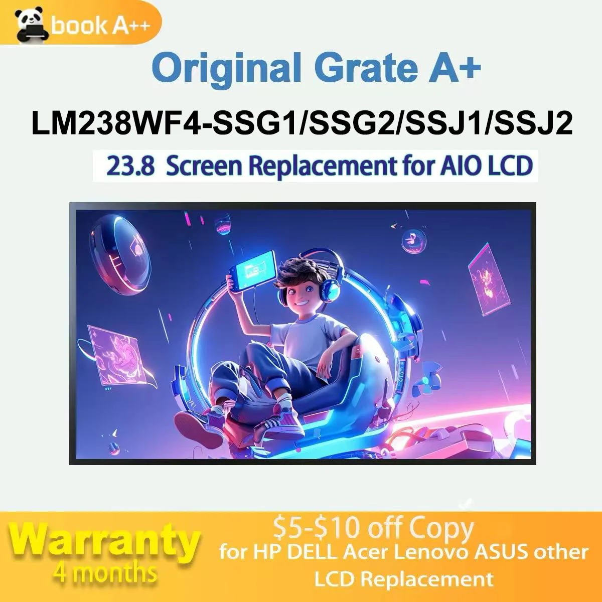 

Оригинальный новый 23,8 "LM238WF4 SSG1 LM238WF4 SSG2 LM238WF4 SSJ1 LM238WF4 SSJ2 FHD для Lenovo для DELL для HP ЖК-дисплей