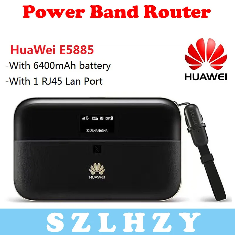 Unlocked Huawei WiFi 2 Pro 6400mAh E5885 E5885Ls-93a CAT6 300Mbps Wireless Mobile Pocket Hotspot Router Ethernet Port  PK E5770s