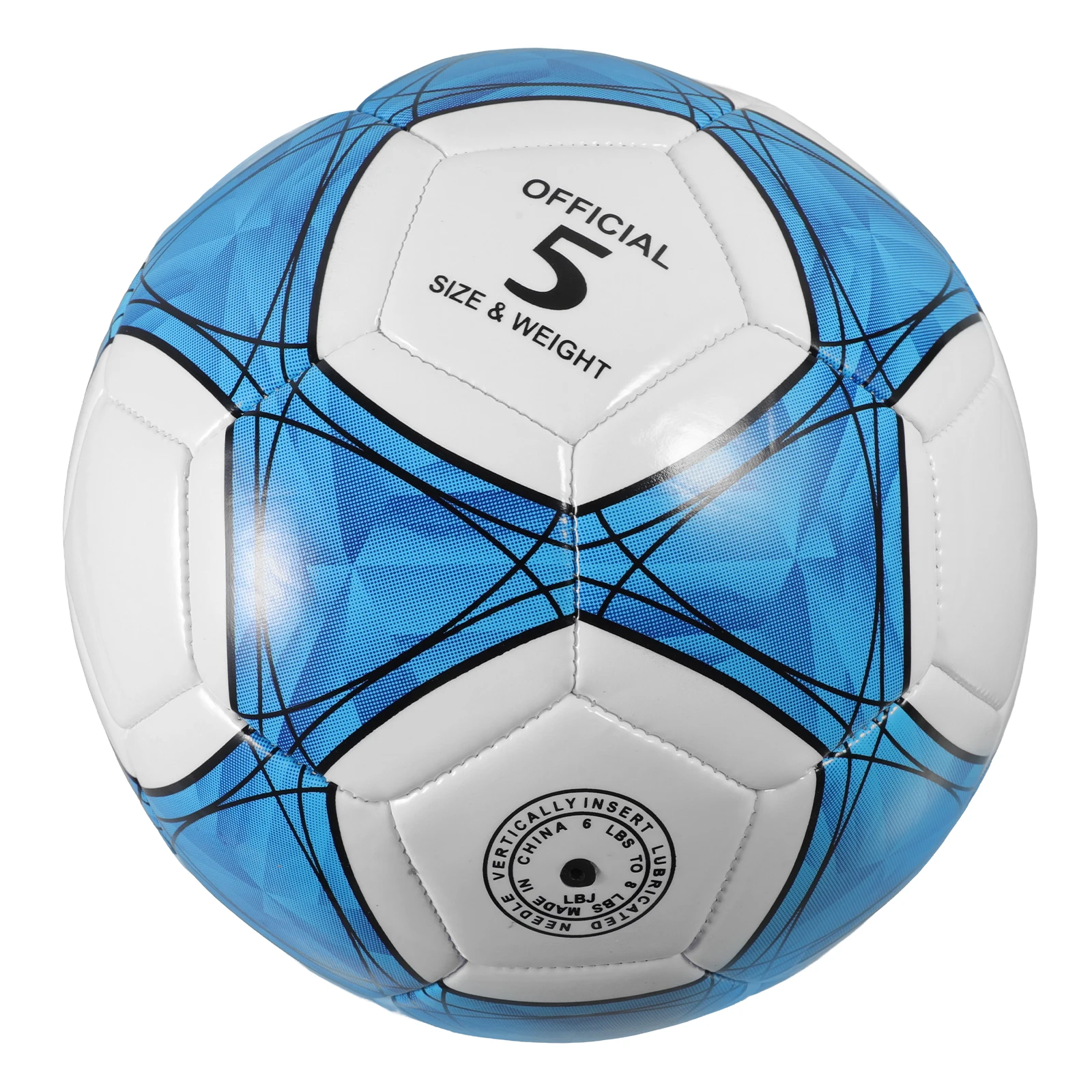 Ballon de Football d'entraînement en PVC taille 5, jouet gonflable bleu Portable, équipement de compétences léger pour enfant en plein air