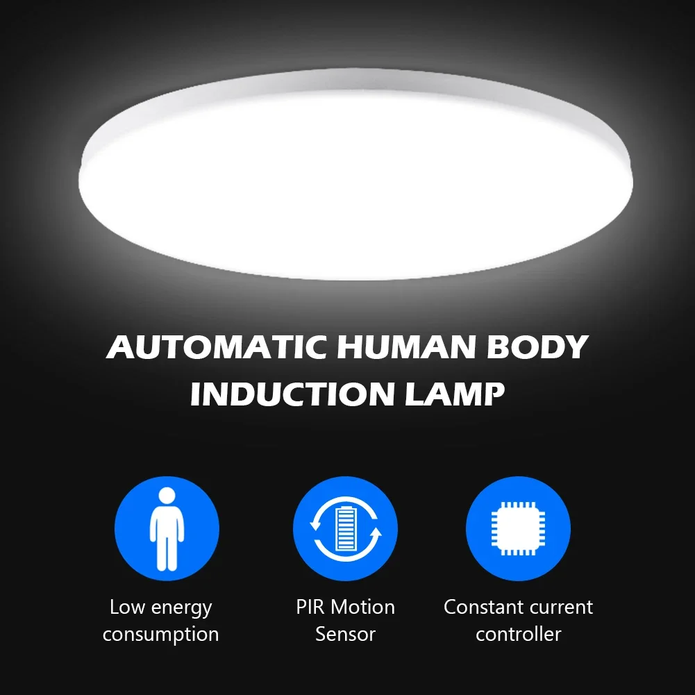 12W 18W Round LED Motion Sensor Ceiling Light for Hallway Entrance Balcony Corridor