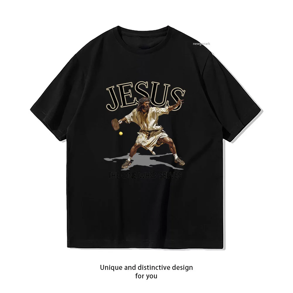 Pickleball Jesus The Ultimate Serve Classic T-Shirt Woman Man Casual Cotton Graphic T Shirts Adult O-neck Tops Tee Short-sleev