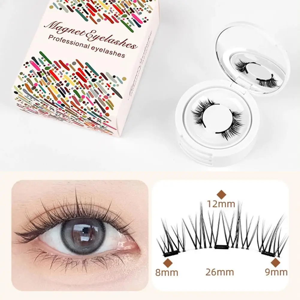 Nouveau Kit de faux cils magnétiques 3D, Extension de cils professionnelle en vison naturel réutilisable avec ensemble de pincettes
