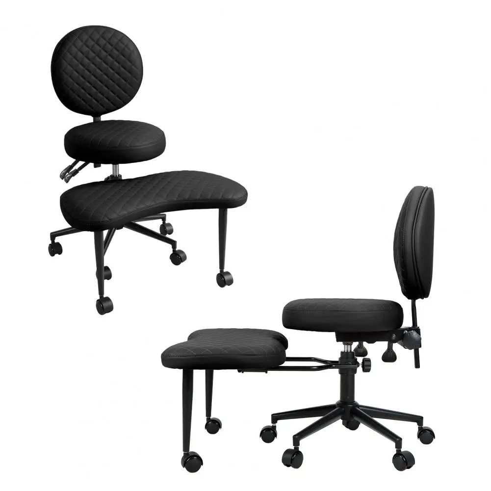 Criss-Cross Cross-Legged Desk Chair Adjustable Height Rotating Footrest Meditation Kneeling Chair with Back Support Wheels
