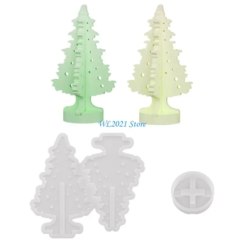 

G5GC Figurines Moulds Christmas Tree Silicone Texture for Decoration