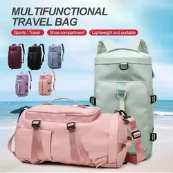 Large Capacity Storage Bag Travel Bag Tote Carry On Duffel Luggage Waterproof Backpack Handbag Oxford Shoulder Women-ll