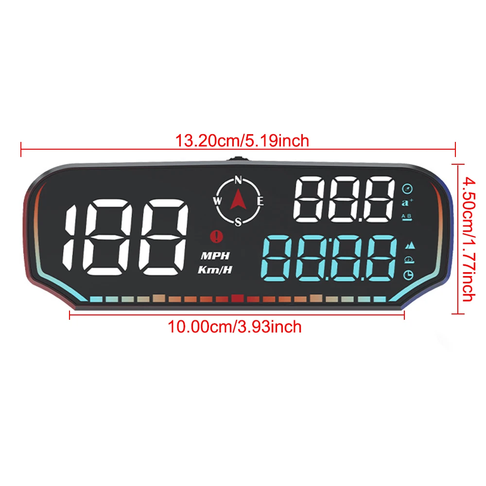 

G14 HUD BeiDou GPS Car Head up Display Universal HD Display Screen With Multiple Alarm Functions Altitude Date Speedometer