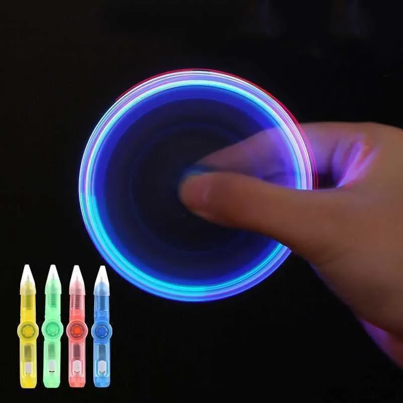 

Fidget Spinner Light Spinning Pen Ball Pen Combo Creative Invisible Glow Ink Pen Magic Fingertip StressRelief Toys Stationery