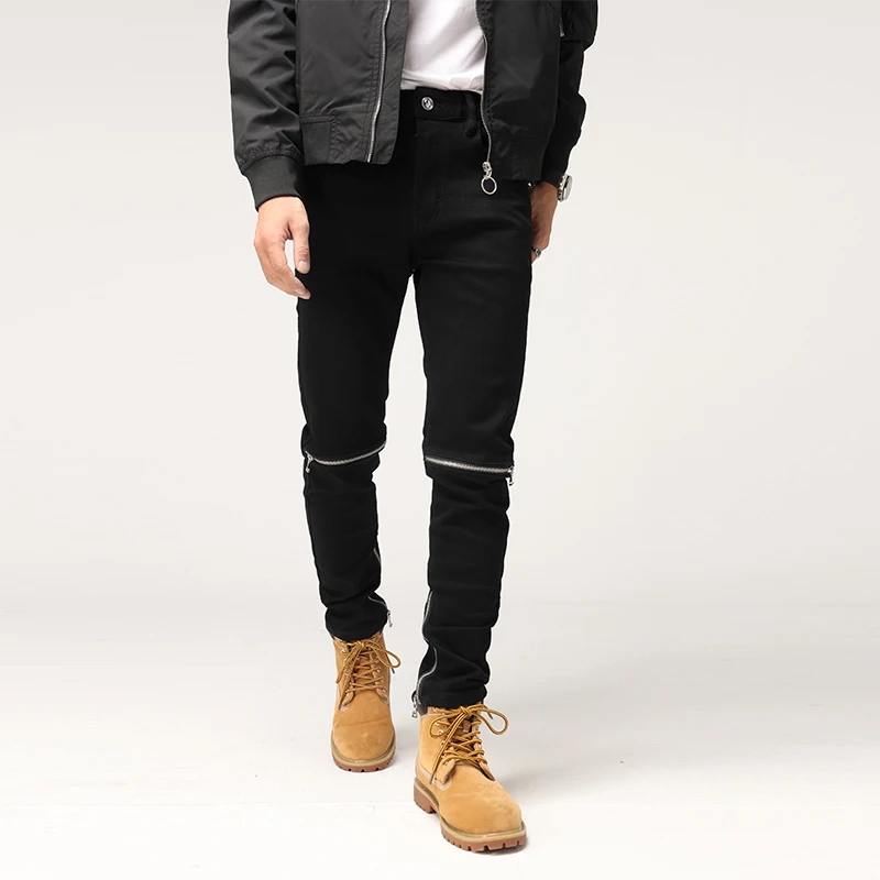 

Bla Motorcycle Sle Slim Fit Casual Jeans Men's Trendy Brand Elastic Straight Leg Long Pants Autumn Season Cotton Stretch ...