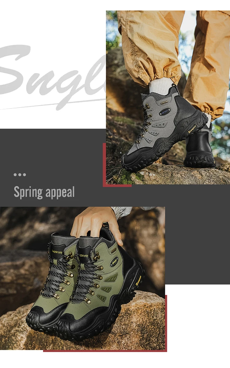 Modische, bequeme und vielseitige Herren-High-Top-Wanderstiefel in großen Größen, ideal für Outdoor-Aktivitäten, Bergsteigen und Reisen, als Geburtstagsgeschenk oder Weihnachtsgeschenk geeignet. – Detail 2