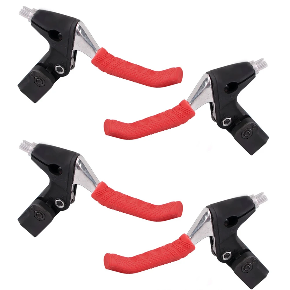 

4pcs Bike Brake Lever Protection Cover Silicone Slip-Resistant Lightweight Durable For Road Mountain Bike Universal Size Red