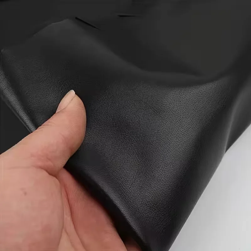 Ultra Thin 0.6mm Top Layer Sheepskin Fabric Handmade DIY Clothing Genuine Leather Fabric Black High-End Clothing Leather