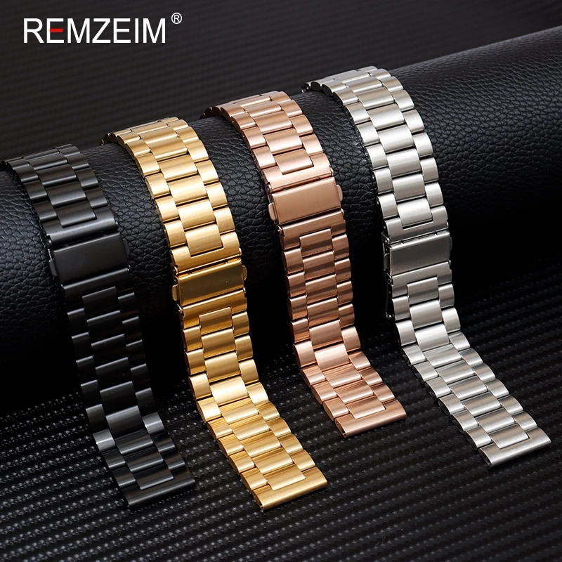 Stainless Steel Men\'s Business Wristwatch Strap 18mm 20mm 22mm Replacement Watch Band Watchband Accessories