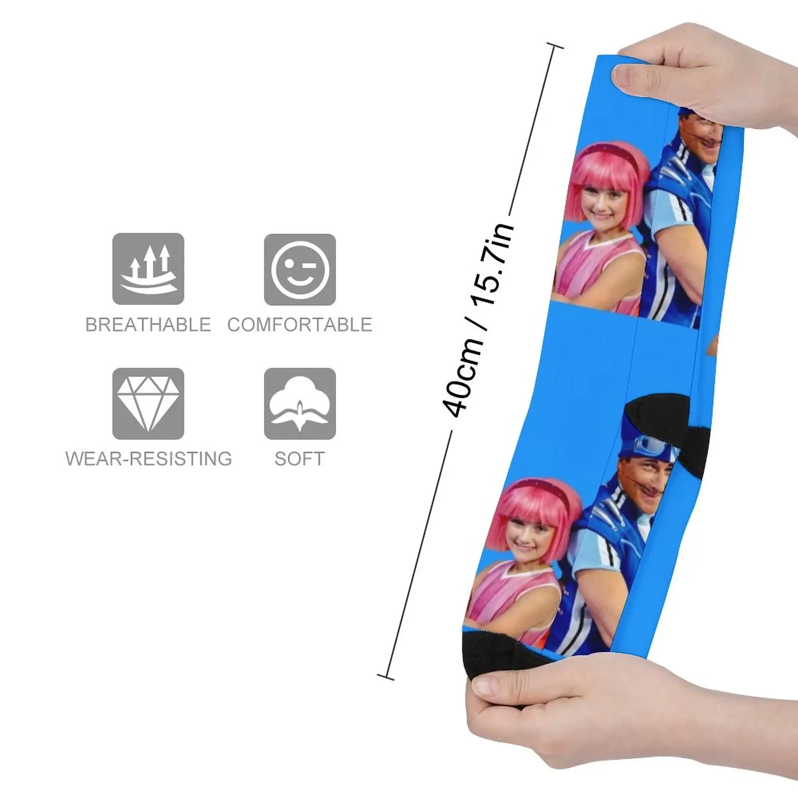 LazyTown: Stephanie & Sportacus Duo Design Socks men socks Socks Women