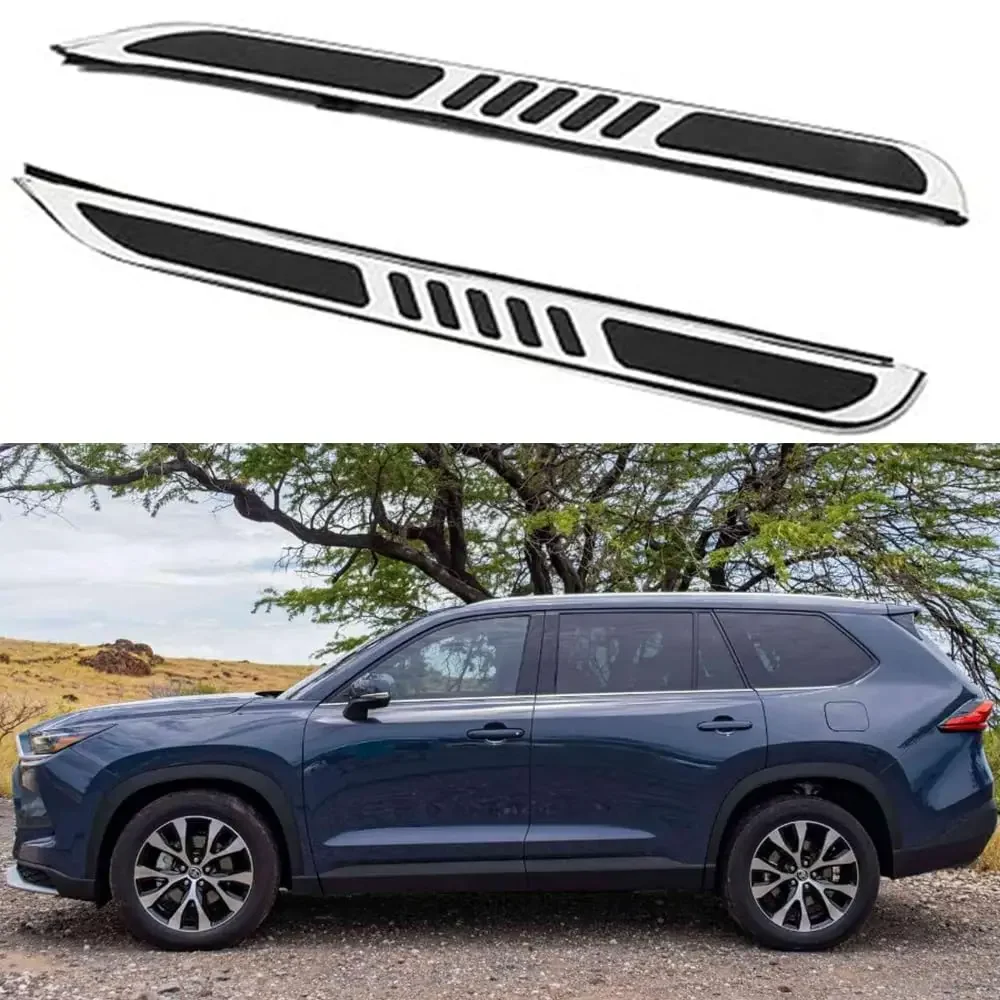 Aluminium 2PCS Running Board fits for Toyota Grand Highlander 2023  Side Step Nerf Bar Stairs Side Steps Side Pedals Protector