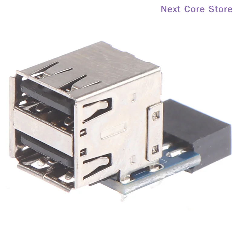 [NC]1Pcs 9-pin Motherboard To Dual USB 2.0 Connector Black Motherboard To 2 Ports Usb 2.0 A Female Internal Header Adapter 15g