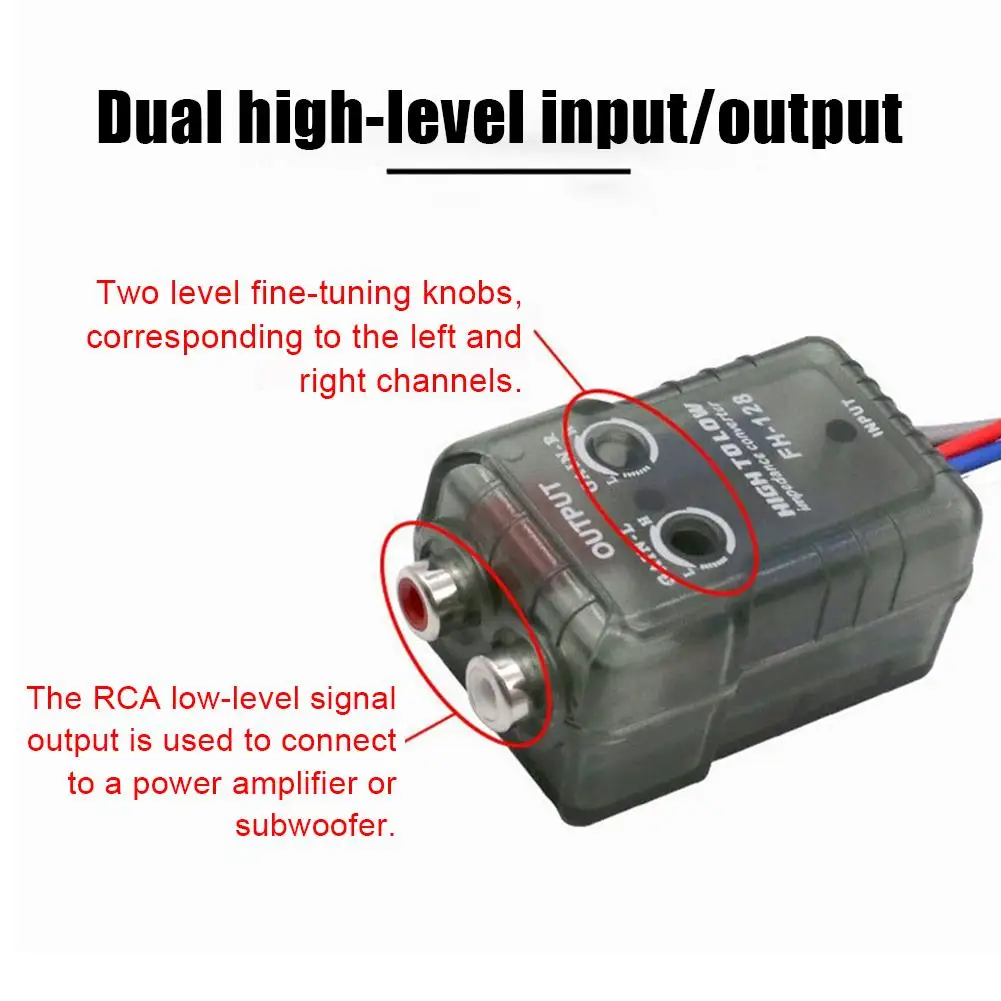 Auto Car Audio Subwoofer Adjustable High To Low Audio Converter Car Passive Two Way High To Low Frequency Conversion ﻿ - view 5