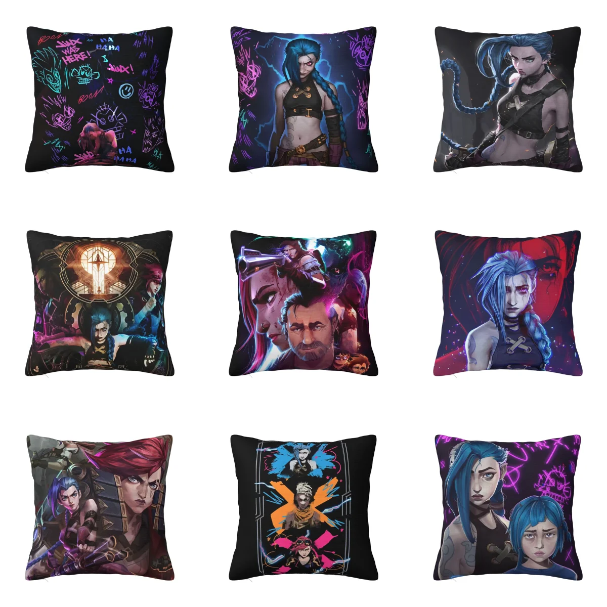 Pillow Case Arcane Cartoon Printed Soft Pillow Cover Fashion Cushion Cover Custom DIY Pillowcases For Sofa Home Decorative