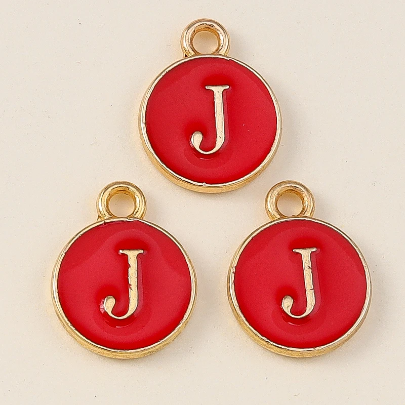 Leslie 20 Stück Niedliche Rote Doppelseitige Mini-Alphabet-Anhänger mit 26 Buchstaben für DIY-Namensschmuck, Halsketten, Armbänder und Ohrringe – Detail 12