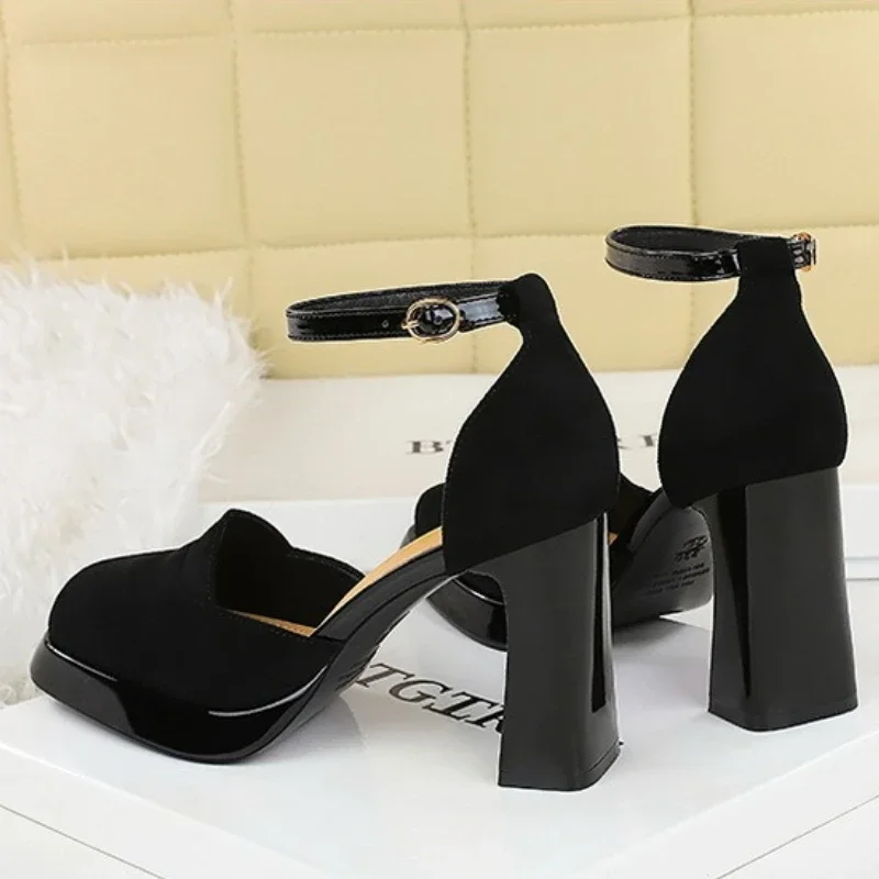 BIGTREE الخريف موضة جولة تو كتلة مكتنزة الكعوب المرأة مضخات صنادل أرضية أحذية Zapatos De Mujer