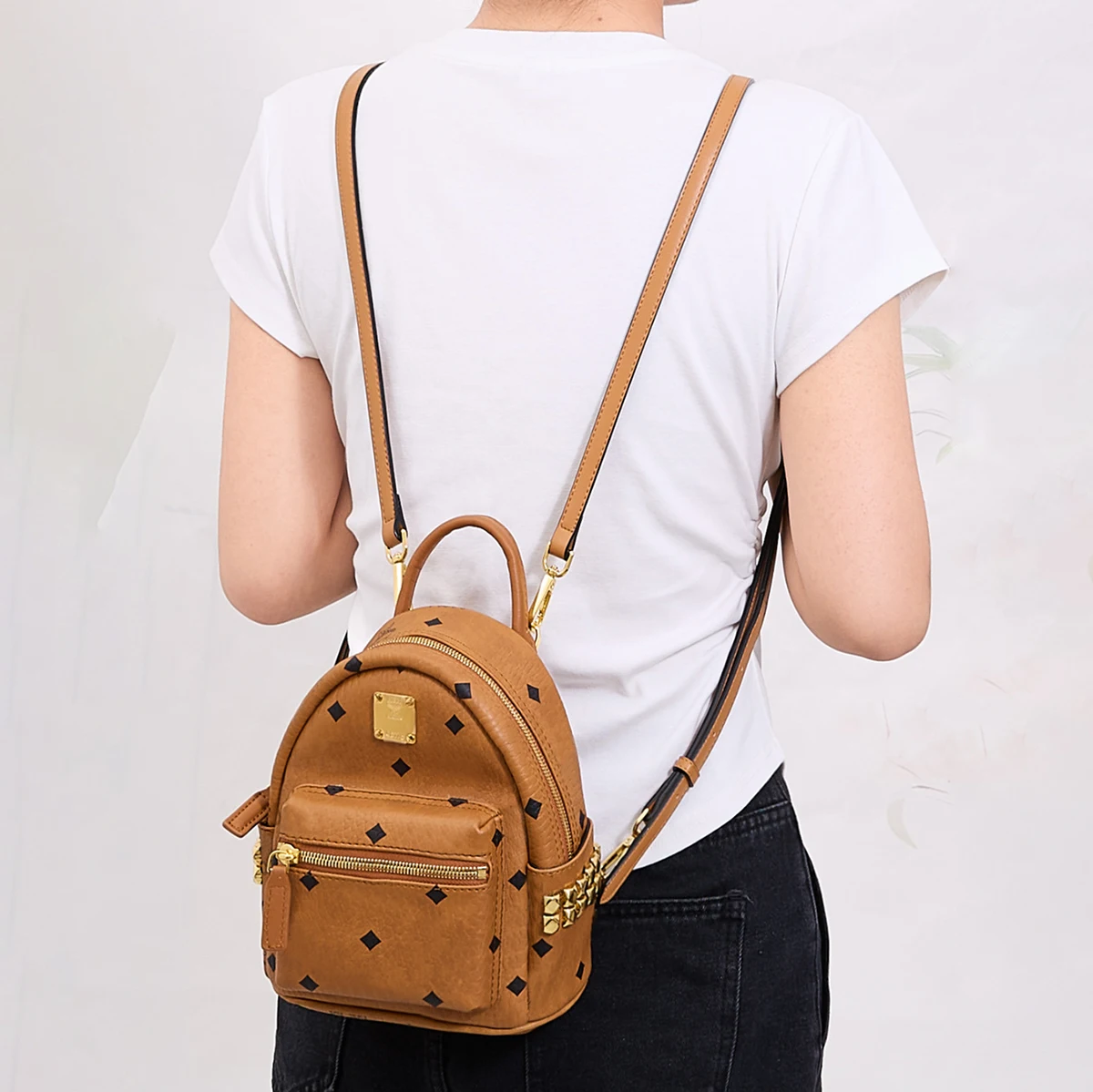 2Pcs/Set PU Leather Purse Strap Replacement Crossbody Handbag Long Adjustable Strap for MCM Backpack Strap Accessories