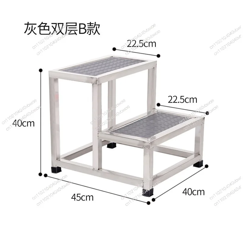 Thickened Rust Steel Anti-skid Footstool Two-step Ladder Footstool Indoor Household Stool Footstool
