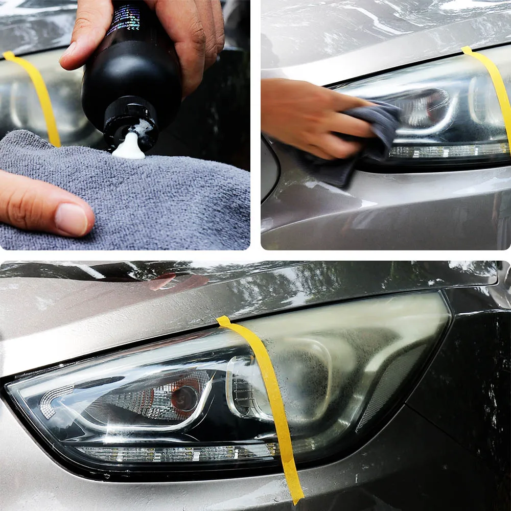 Car Headlight Restoration Remove Yellow Oxidize Paste Polymer For Headlamps Repair Polish Kit Auto Light Protective Coating Set